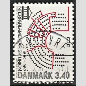 FRIM�RKER DANMARK | 1989 - AFA 941 - Interparlamentarisk Union 100 �r. - 3,40 Kr. flerfarvet - Lux Stemplet R�dovre