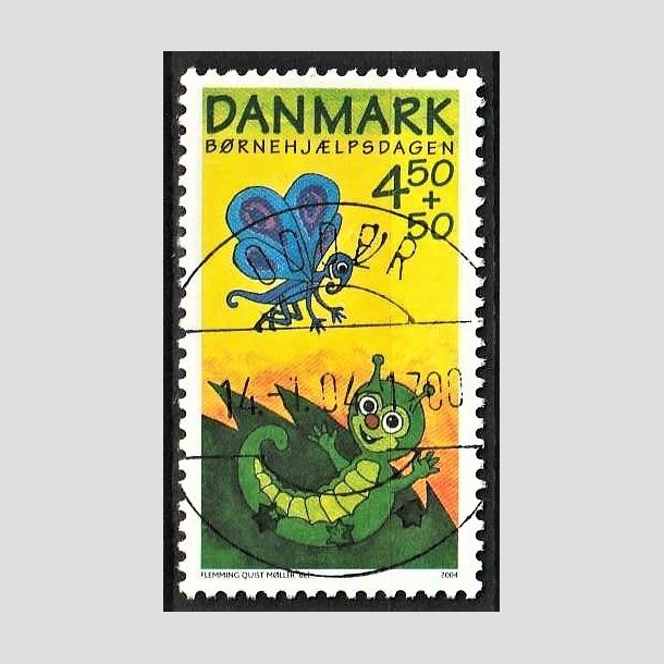 FRIMRKER DANMARK | 2004 - AFA 1383 - Brnehjlpsdagen - 4,50 Kr. + 50 re flerfarvet - Pragt Stemplet Odder