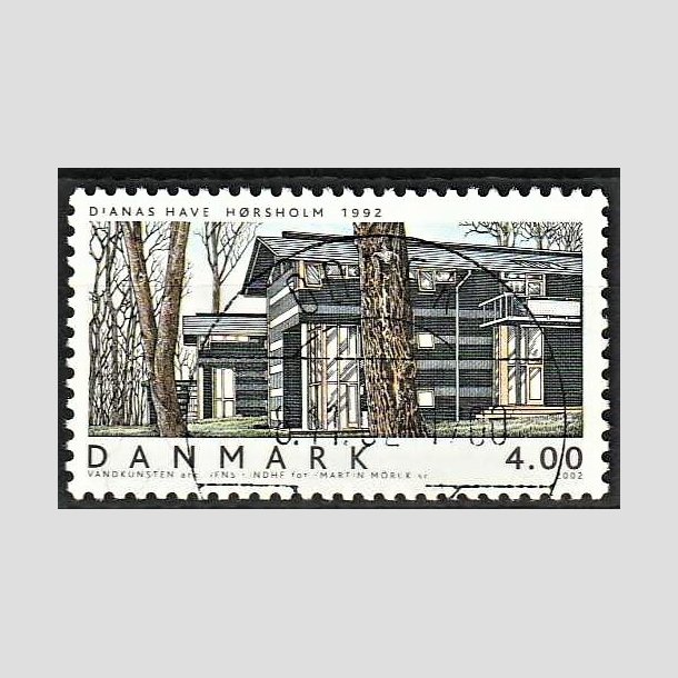 FRIMRKER DANMARK | 2002 - AFA 1332 - Danske boliger I. - 4,00 Kr. Dianas Have - Pragt Stemplet Odder