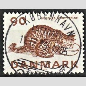 FRIM�RKER DANMARK | 1975 - AFA 605 - Dyrenes Beskyttelse 100 �r. - Pragt Stemplet K�benhavn