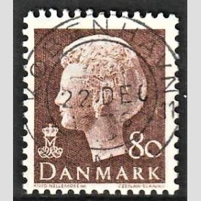 FRIMRKER DANMARK | 1976 - AFA 618 - Dronning Margrethe - 80 re brun - Pragt Stemplet Kbenhavn