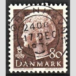 FRIMRKER DANMARK | 1976 - AFA 618 - Dronning Margrethe - 80 re brun - Pragt Stemplet Kbenhavn