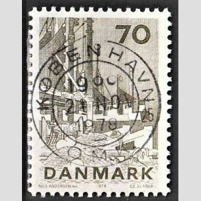 FRIM�RKER DANMARK | 1978 - AFA 664 - Dansk fiskeri - 70 �re olivengr�n - Pragt Stemplet K�benhavn