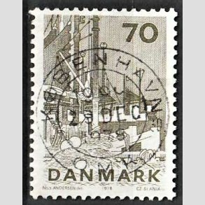 FRIM�RKER DANMARK | 1978 - AFA 664 - Dansk fiskeri - 70 �re olivengr�n - Pragt Stemplet K�benhavn