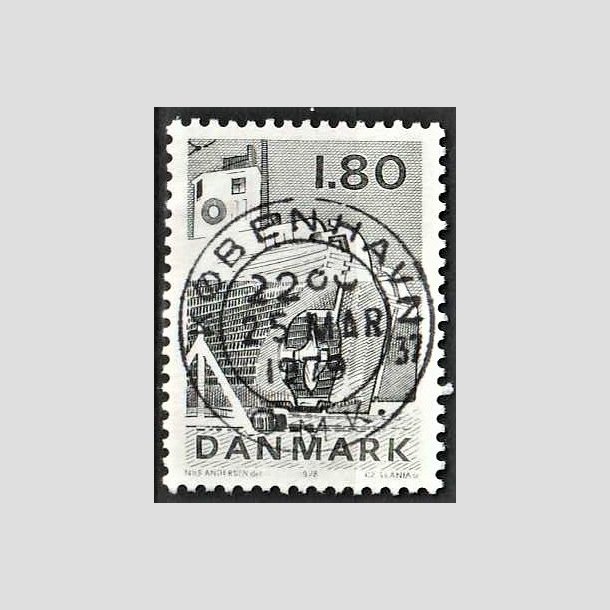 FRIMRKER DANMARK | 1978 - AFA 666 - Dansk fiskeri - 1,80 Kr. sortgrn - Pragt Stemplet Kbenhavn