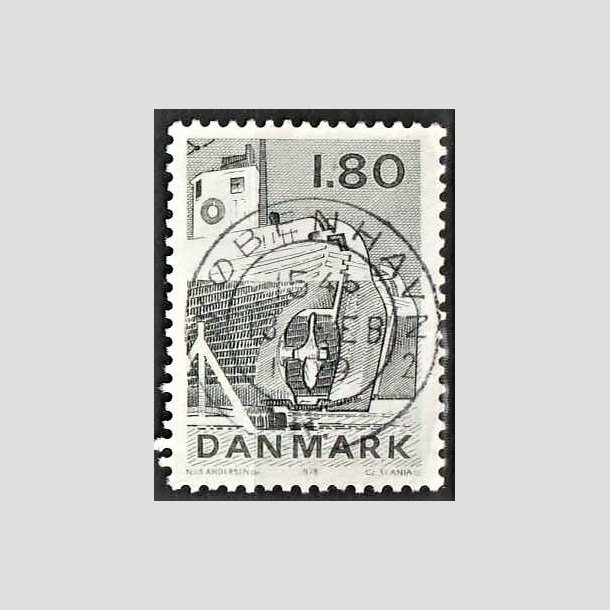 FRIMRKER DANMARK | 1978 - AFA 666 - Dansk fiskeri - 1,80 Kr. sortgrn - Pragt Stemplet Kbenhavn