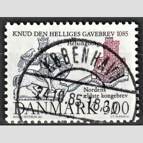 FRIM�RKER DANMARK | 1985 - AFA 835 - Domkirken i Lund - 3,00 Kr. m�rkbl�/lilla - Pragt Stemplet K�benhavn