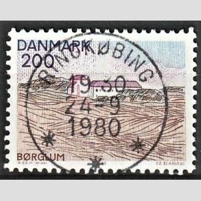FRIM�RKER DANMARK | 1980 - AFA 702 - Nord for Limfjorden - 200 �re flerfarvet - Pragt Stemplet Ringk�bing