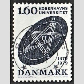 FRIM�RKER DANMARK | 1979 - AFA 674 - K�benhavns Universitet 500 �r - 1,60 Kr. bl� - Lux Stemplet