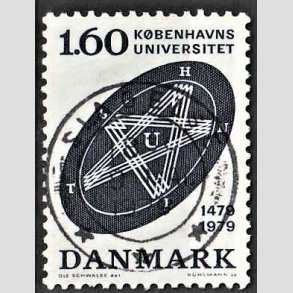 FRIM�RKER DANMARK | 1979 - AFA 674 - K�benhavns Universitet 500 �r - 1,60 Kr. bl� - Lux Stemplet Slagelse