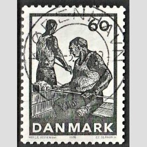 FRIM�RKER DANMARK | 1976 - AFA 627 - Dansk glasproduktion - 60 �re gr�sort - Pragt Stemplet