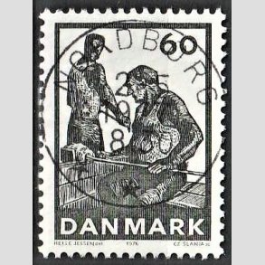FRIM�RKER DANMARK | 1976 - AFA 627 - Dansk glasproduktion - 60 �re gr�sort - Pragt Stemplet Nordborg
