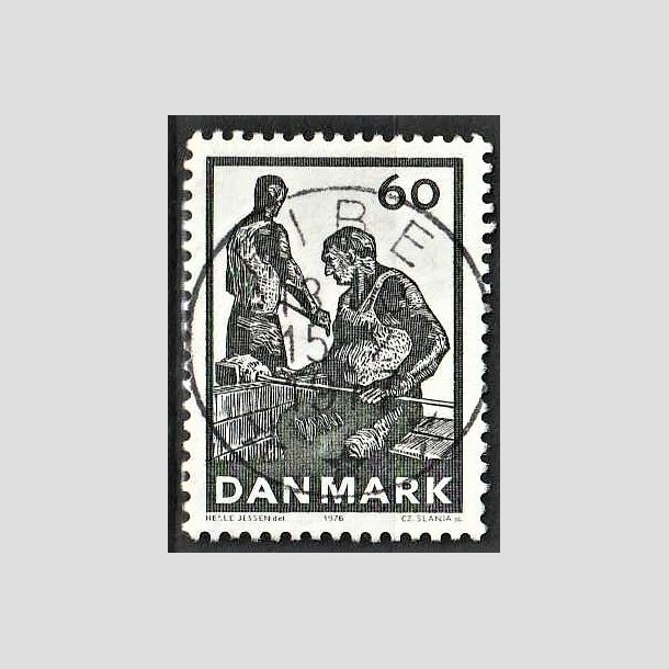 FRIMRKER DANMARK | 1976 - AFA 627 - Dansk glasproduktion - 60 re grsort - Pragt Stemplet Ribe