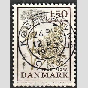 FRIM�RKER DANMARK | 1977 - AFA 650 - Truet flora - 1,50 Kr. lysgr�n/brun - Pragt Stemplet K�benhavn