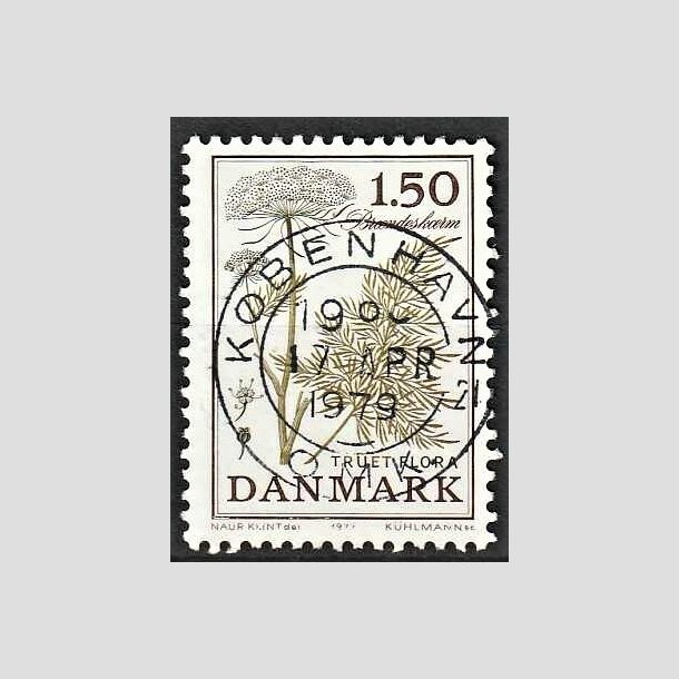FRIMRKER DANMARK | 1977 - AFA 650 - Truet flora - 1,50 Kr. lysgrn/brun - Pragt Stemplet Kbenhavn