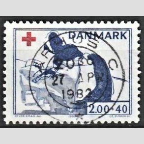 FRIMRKER DANMARK | 1983 - AFA 764 - Dansk Rde Kors - 2,00 Kr. + 40 re rd/bl - Pragt Stemplet