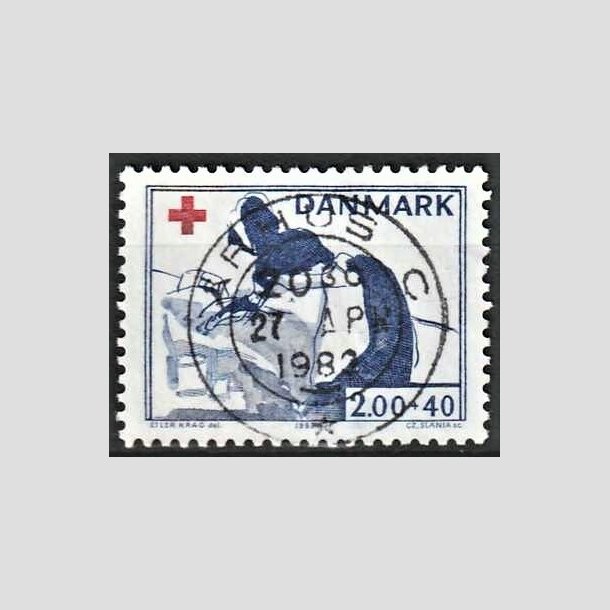 FRIMRKER DANMARK | 1983 - AFA 764 - Dansk Rde Kors - 2,00 Kr. + 40 re rd/bl - Pragt Stemplet