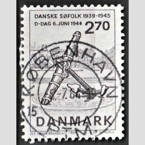 FRIM�RKER DANMARK | 1984 - AFA 805 - Normandiets invation danske skibe - 2,70 Kr. brun - Pragt Stemplet