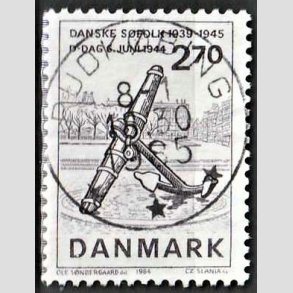 FRIM�RKER DANMARK | 1984 - AFA 805 - Normandiets invation danske skibe - 2,70 Kr. brun - Pragt Stemplet