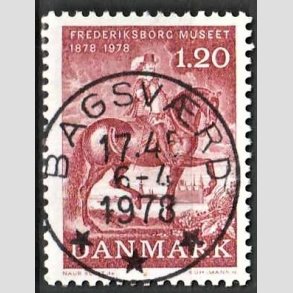 FRIM�RKER DANMARK | 1978 - AFA 656 - Frederiksborgmuseet 100 �r - 1,20 Kr. r�d - Pragt Stemplet Bagsv�rd