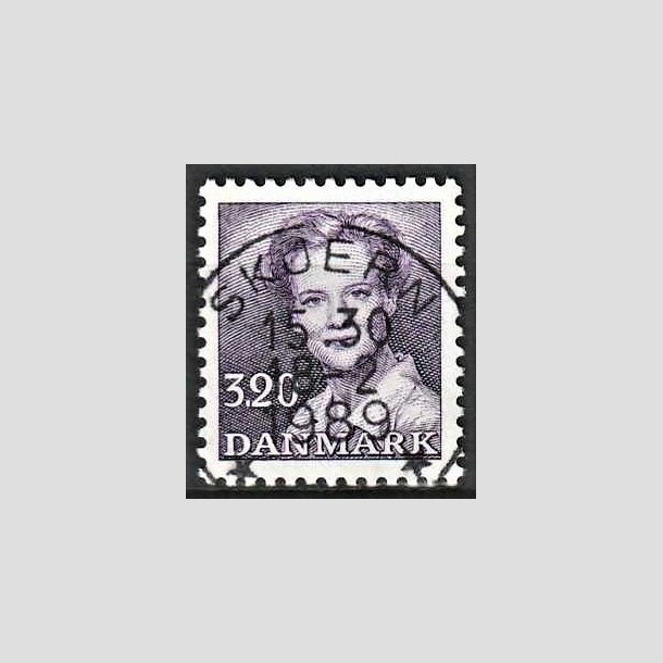 FRIMRKER DANMARK | 1988 - AFA 896 - Dronning Margrethe - 3,20 Kr. violet - Pragt Stemplet Skjern