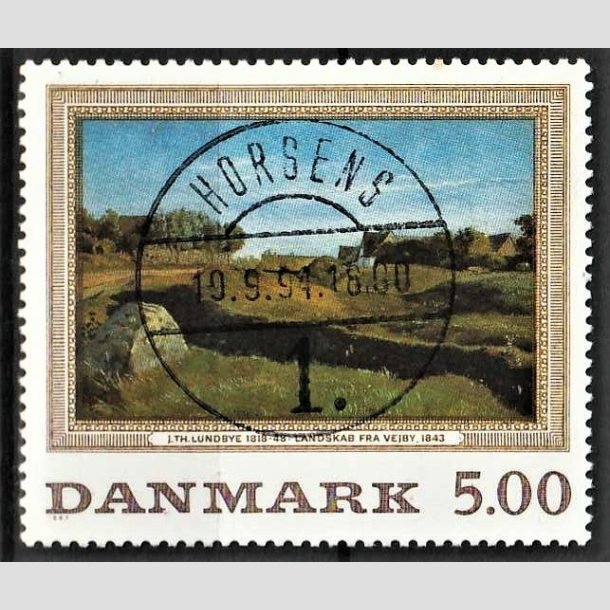 FRIMRKER DANMARK | 1992 - AFA 1032 - Maleriserie 5. - 5,00 Kr. J. Th. Lundbye - Pragt Stemplet Horsens