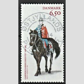 FRIM�RKER DANMARK | 2014 - AFA 1794 - Garderhusarreregimentet 400 �r - 6,50 Kr. flerfarvet - Pragt Stemplet