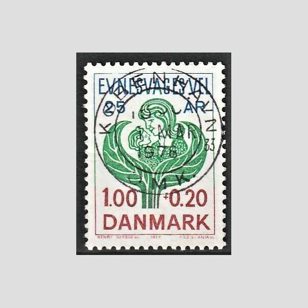 FRIMRKER DANMARK | 1977 - AFA 633 - Evnesvages vel - 1,00 + 0,20 Kr. bl/grn/rd - Pragt Stemplet