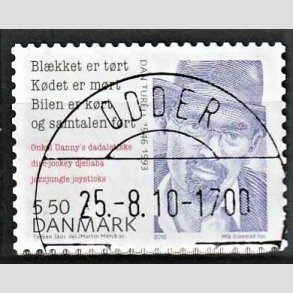 FRIMRKER DANMARK | 2010 - AFA 1632E - Store danskere 3. - 5,50 Kr. Dan Turell - Pragt Stemplet Odder