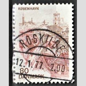 FRIM�RKER DANMARK | 1976 - AFA 614 - K�benhavn - 80 �re brun/brunr�d - Pragt Stemplet Roskilde