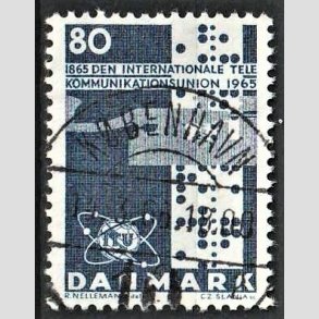 FRIM�RKER DANMARK | 1965 - AFA 434 - Telekommunikation 100 �r - 80 �re bl� - Lux Stemplet K�benhavn