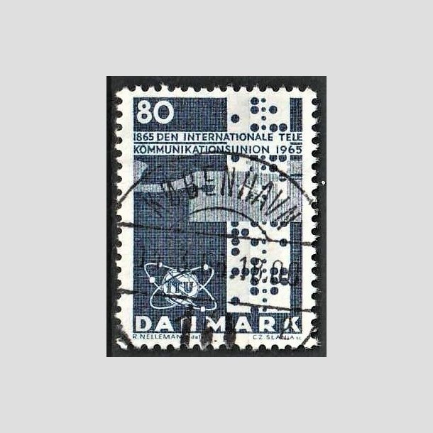 FRIMRKER DANMARK | 1965 - AFA 434 - Telekommunikation 100 r - 80 re bl - Lux Stemplet Kbenhavn