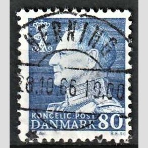 FRIMRKER DANMARK | 1965 - AFA 433 - Fr. IX 80 re bl - Pragt Stemplet Herning