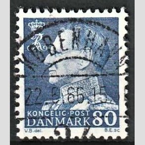 FRIMRKER DANMARK | 1965 - AFA 433 - Fr. IX 80 re bl - Pragt Stemplet Kbenhavn