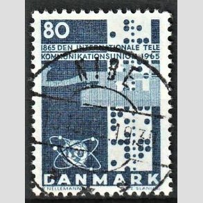 FRIM�RKER DANMARK | 1965 - AFA 434 - Telekommunikation 100 �r - 80 �re bl� - Lux Stemplet Nibe