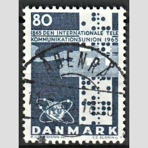 FRIM�RKER DANMARK | 1965 - AFA 434 - Telekommunikation 100 �r - 80 �re bl� - Lux Stemplet �benr�