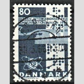 FRIM�RKER DANMARK | 1965 - AFA 434 - Telekommunikation 100 �r - 80 �re bl� - Lux Stemplet Esbjerg