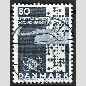 FRIM�RKER DANMARK | 1965 - AFA 434 - Telekommunikation 100 �r - 80 �re bl� - Lux Stemplet Hirtshals