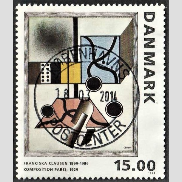 FRIMRKER DANMARK | 1993 - AFA 1058 - Maleriserie 6. - 15,00 Kr. Franciska Clausen - Pragt Stemplet