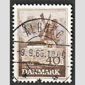 FRIM�RKER DANMARK | 1965 - AFA 440 - Fredning - 40 �re brun - Pragt Stemplet �lborg