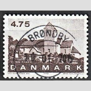 FRIMRKER DANMARK | 1990 - AFA 975 - Jyske landsbykirker - 4,75 Kr. brun - Pragt Stemplet