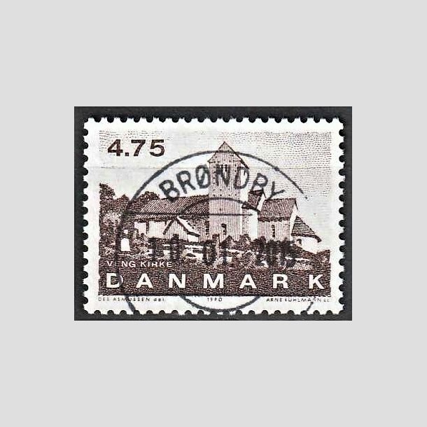 FRIMRKER DANMARK | 1990 - AFA 975 - Jyske landsbykirker - 4,75 Kr. brun - Pragt Stemplet