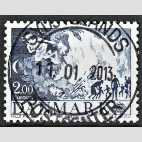 FRIM�RKER DANMARK | 1981 - AFA 728 - Folklore - 2,00 Kr. bl� - Pragt Stemplet