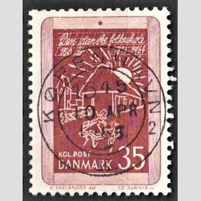 FRIM�RKER DANMARK | 1964 - AFA 423 - Skolev�snet 150 �r - 35 �re r�dbrun - Pragt Stemplet 