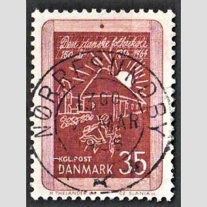 FRIM�RKER DANMARK | 1964 - AFA 423 - Skolev�snet 150 �r - 35 �re r�dbrun - Pragt Stemplet N�rresundby
