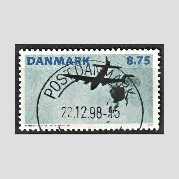 FRIMRKER DANMARK | 1995 - AFA 1093 - 50 ret for befrielsen - 8,75 Kr. flerfarvet - Pragt Stemplet 