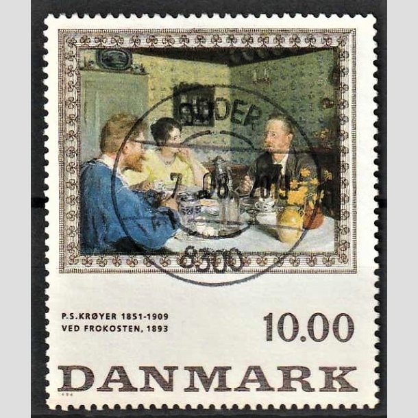 FRIMRKER DANMARK | 1996 - AFA 1131 - P.S Kryer - 10,00 Kr. flerfarvet - Pragt Stemplet Odder