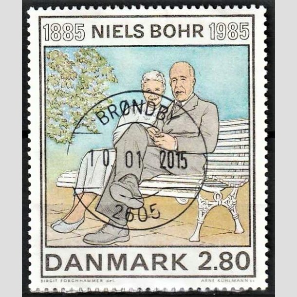 FRIMRKER DANMARK | 1985 - AFA 842 - Niels Bohr - 2,80 Kr. flerfarvet - Pragt Stemplet 