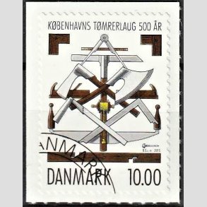 FRIM�RKER DANMARK | 2015 - AFA 1834 - K�benhavns T�mrelaug 500 �r - 10,00 Kr. flerfarvet - Hj�rne Stemplet