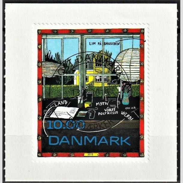 FRIMRKER DANMARK | 2015 - AFA 1833 - Frimrkekunst - 10,00 Kr. flerfarvet - Lux stemplet